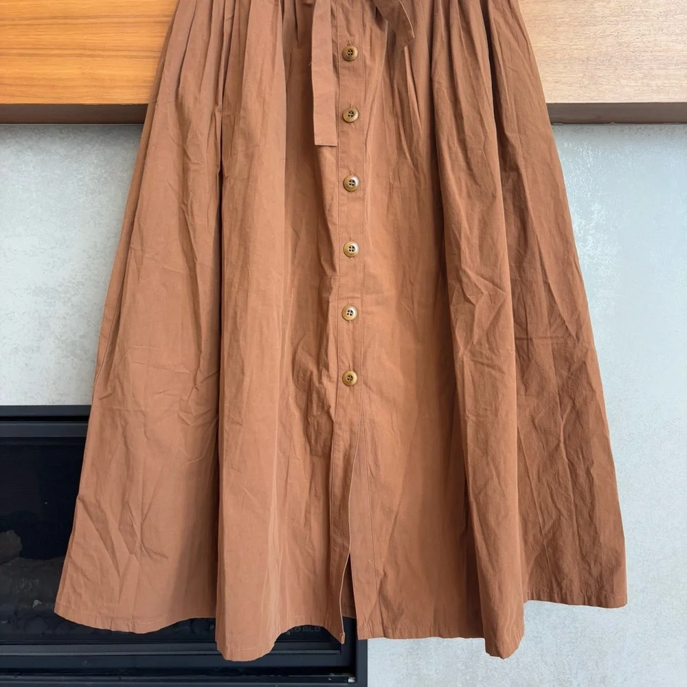 THE GREAT. THE TREELINE SKIRT SUNTAN, SIZE US M / 2 - Picture 9 of 16